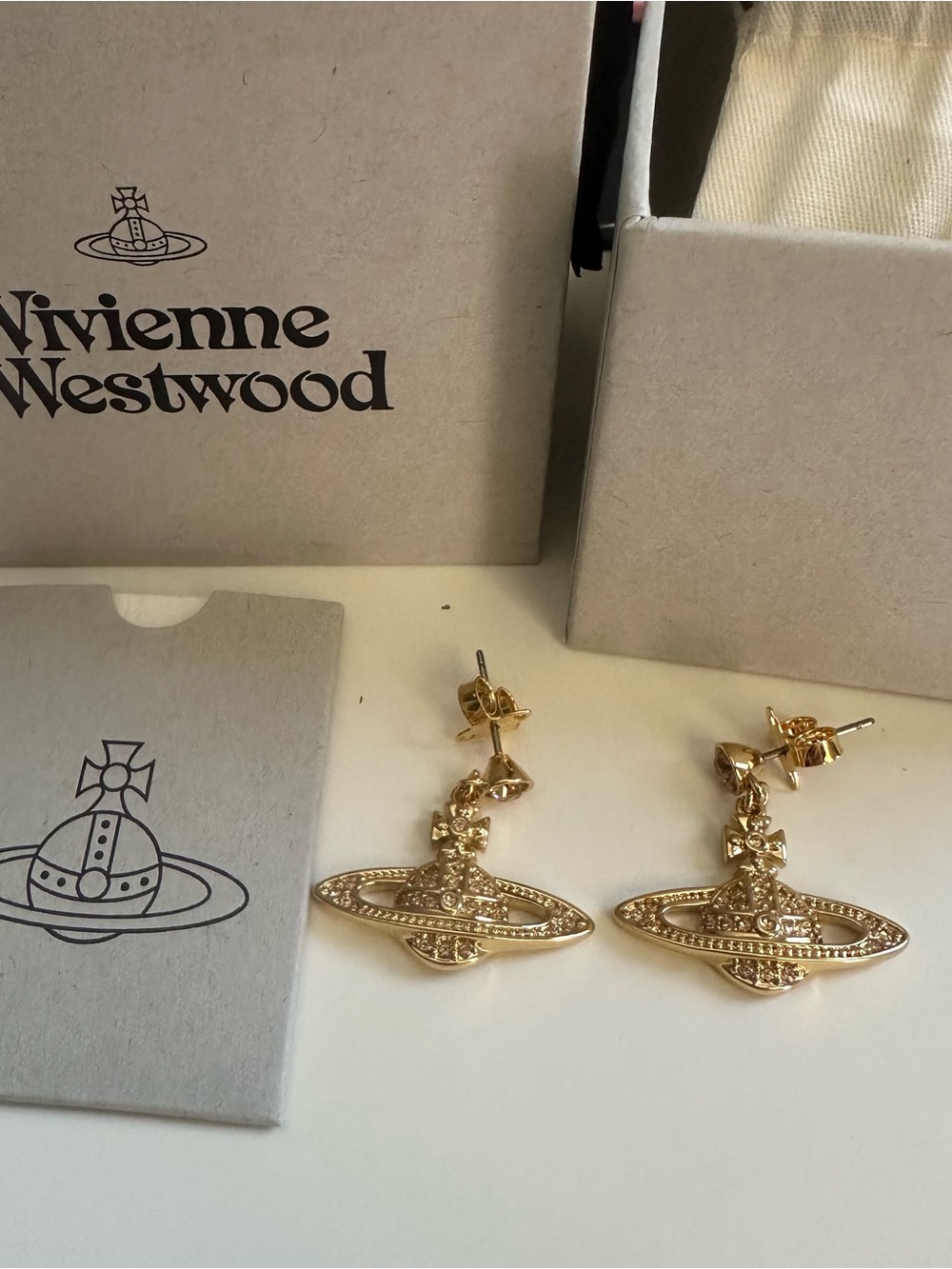 Vivienne Westwood Gold Orb Drop Earrings